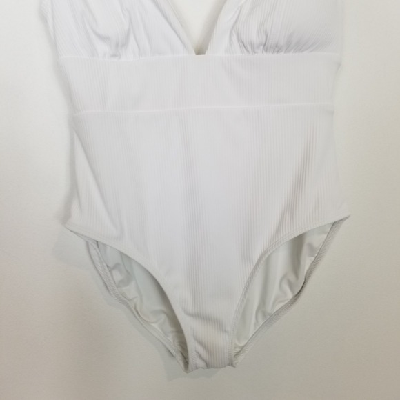 Andie Mykonos Ribbed One-Piece Swimsuit Women S L White Bikini Summer Beach Boho - Picture 4 of 9